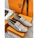 High quality ex-factoryHERMES Hermes   Classic Loafers  NewHERME.S Hermes  Classic Loafers New!Black classic, oatmeal color with enamel buckle.Milk tea color is soft and versatileHermès' SpringSummer 23 Most H Button Col