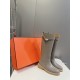 Top generation purchase version of HERMES Hermes kelly knight boots, partial casual a new model, with the toe part of the collision color, the upper is custom linen material, after more than 1 month development and becom