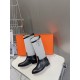 Top generation purchase version of HERMES Hermes kelly knight boots, partial casual a new model, with the toe part of the collision color, the upper is custom linen material, after more than 1 month development and becom