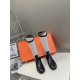 Top generation purchase version of HERMES Hermes kelly knight boots, partial casual a new model, with the toe part of the collision color, the upper is custom linen material, after more than 1 month development and becom