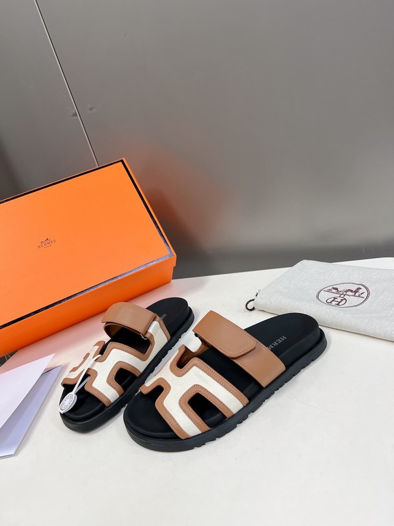 Men  [ΗERMES 】 Hermes spring and summer classic couple models second uncle slippers Chypre ugly ugly ugly uncle slippers - old man slippers, on the foot is simply too comfortable! It's simple and cute!All mixed breed she