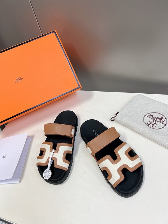 Men  [ΗERMES 】 Hermes spring and summer classic couple models second uncle slippers Chypre ugly ugly ugly uncle slippers - old man slippers, on the foot is simply too comfortable! It's simple and cute!All mixed breed she