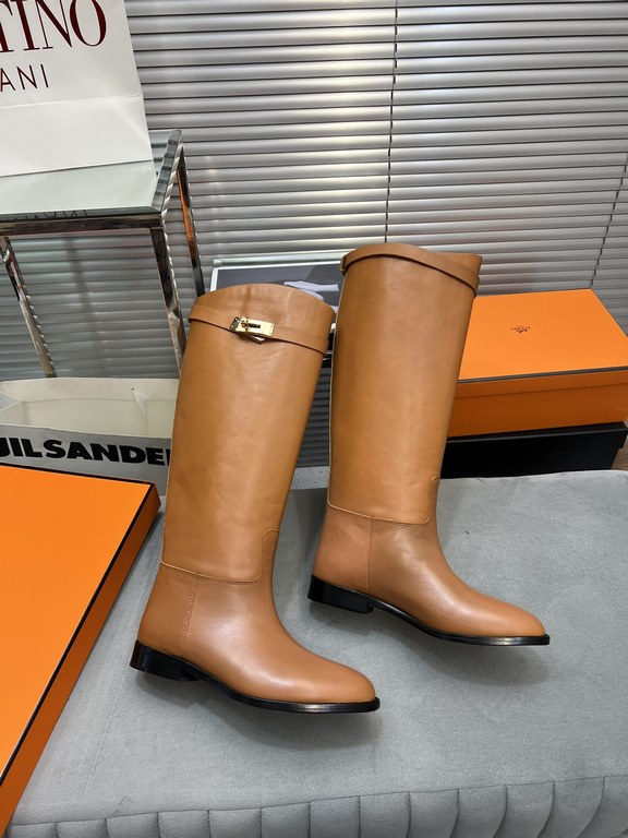 Factory   Top EditionTop version Herme's 2023 fall and winter new version of Kelly Jumping Asian version of boots ~ collection level horse boots Hermes H Lock Buckle 10,000 years of classic models bootsBuckle customized,