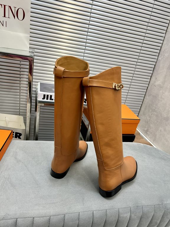 Factory   Top EditionTop version Herme's 2023 fall and winter new version of Kelly Jumping Asian version of boots ~ collection level horse boots Hermes H Lock Buckle 10,000 years of classic models bootsBuckle customized,