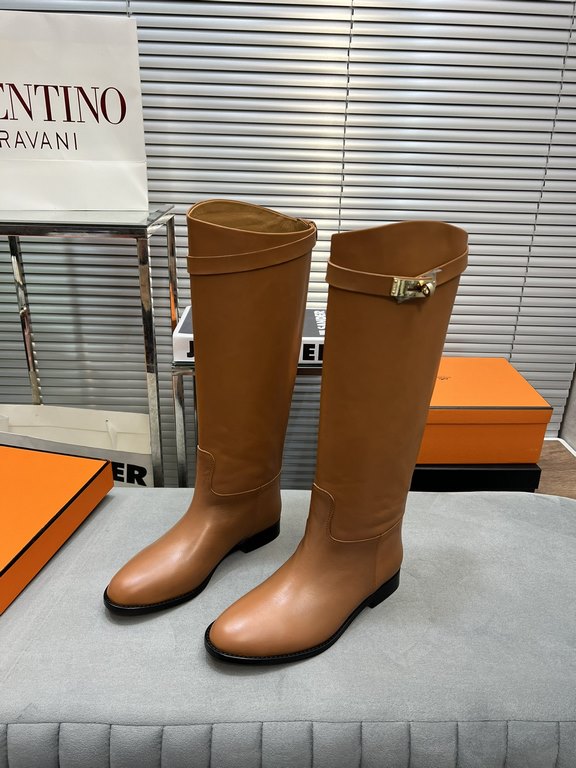 Factory   Top EditionTop version Herme's 2023 fall and winter new version of Kelly Jumping Asian version of boots ~ collection level horse boots Hermes H Lock Buckle 10,000 years of classic models bootsBuckle customized,