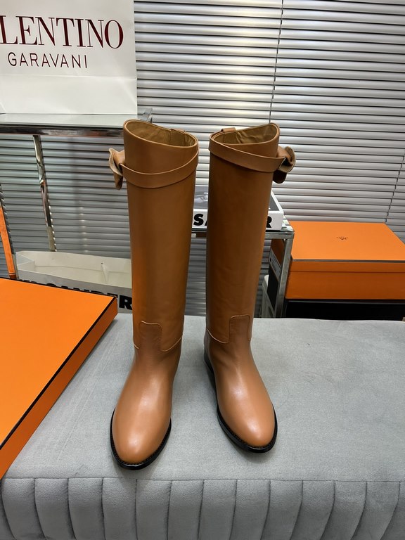 Factory   Top EditionTop version Herme's 2023 fall and winter new version of Kelly Jumping Asian version of boots ~ collection level horse boots Hermes H Lock Buckle 10,000 years of classic models bootsBuckle customized,