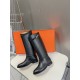 Top generation purchase version of HERMES Hermes kelly knight boots, partial casual a new model, with the toe part of the collision color, the upper is custom linen material, after more than 1 month development and becom