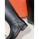 Top generation purchase version of HERMES Hermes kelly knight boots, partial casual a new model, with the toe part of the collision color, the upper is custom linen material, after more than 1 month development and becom