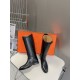 Top generation purchase version of HERMES Hermes kelly knight boots, partial casual a new model, with the toe part of the collision color, the upper is custom linen material, after more than 1 month development and becom