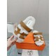 -Top qualityHerme Hermes new leather fur slippers, step on the lambswool, full of comfort, bare feet do not feel cold, with a thick socks Super beautiful oh!Upper LambskinLychee grain cowhide leather.Lining woolsheepskin