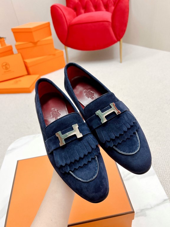 HERME'c, the whole network exclusive handmade, private high-end customization, classic handmade workshop ~ ~ ~ big goods real shotRoyal Loafers, very classic, versatile, simple, colorblocking design, on the foot is very 