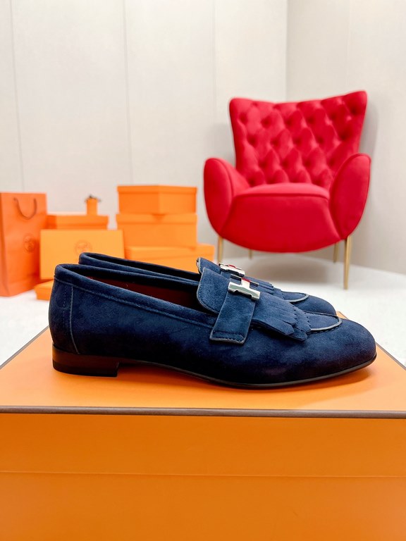 HERME'c, the whole network exclusive handmade, private high-end customization, classic handmade workshop ~ ~ ~ big goods real shotRoyal Loafers, very classic, versatile, simple, colorblocking design, on the foot is very 