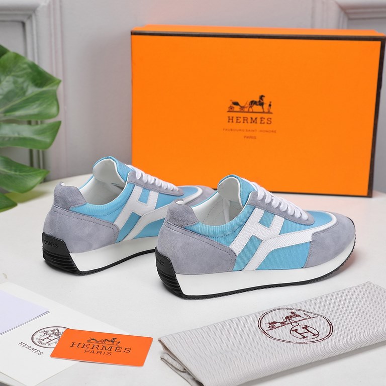 Hermes Hermes Sneakers H Side Label Counter all the latest couple modelsRestore the authentic 11 details Customized sense of superbH Side label pattern design Mix and match elements splicing details full of points  .Slim