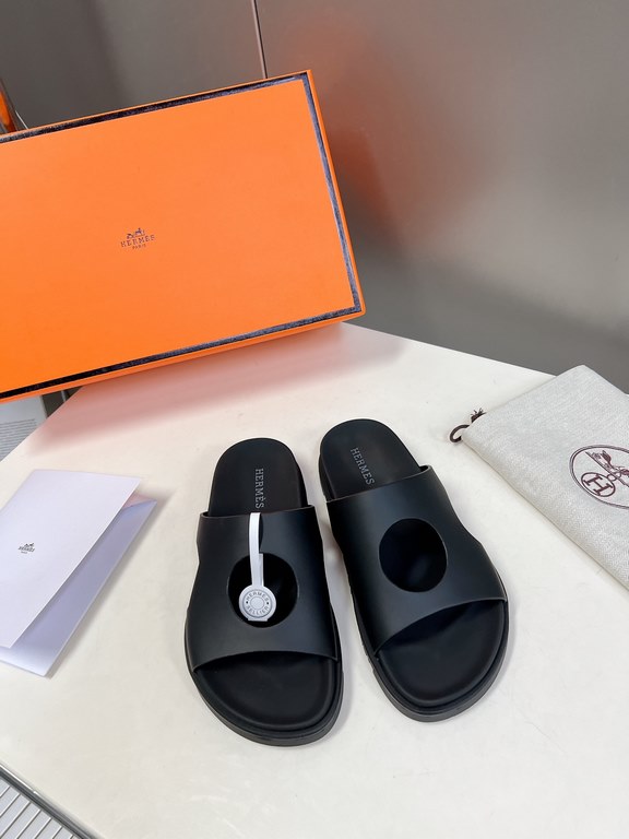 Men  [ΗERMES 】 Hermes spring and summer classic couple models second uncle slippers Chypre ugly ugly ugly uncle slippers - old man slippers, on the foot is simply too comfortable! It's simple and cute!All mixed breed she