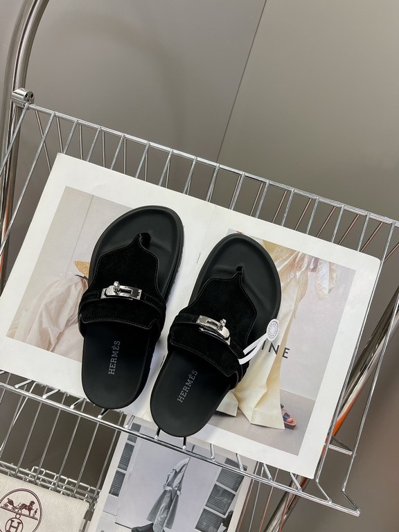 Men  [ΗERMES 】 Hermes spring and summer classic couple models second uncle slippers Chypre ugly ugly ugly uncle slippers - old man slippers, on the foot is simply too comfortable! It's simple and cute!All mixed breed she