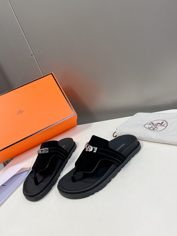 Men  [ΗERMES 】 Hermes spring and summer classic couple models second uncle slippers Chypre ugly ugly ugly uncle slippers - old man slippers, on the foot is simply too comfortable! It's simple and cute!All mixed breed she