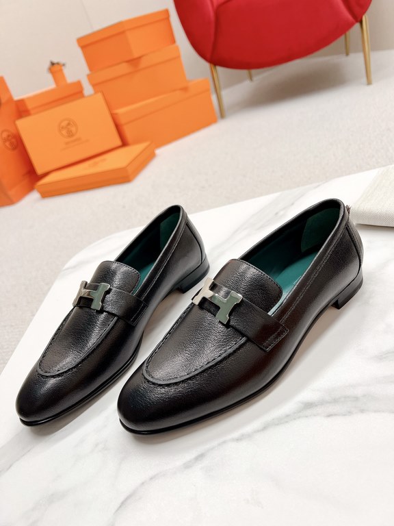 HERME'c, the whole network exclusive handmade, private high-end customization, classic handmade workshop ~ ~ ~ big goods real shotRoyal Loafers, very classic, versatile, simple, colorblocking design, on the foot is very 