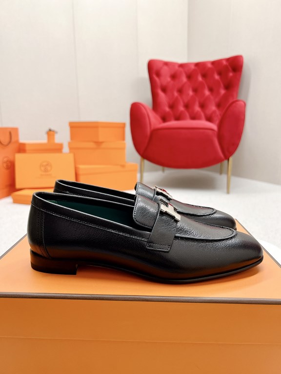 HERME'c, the whole network exclusive handmade, private high-end customization, classic handmade workshop ~ ~ ~ big goods real shotRoyal Loafers, very classic, versatile, simple, colorblocking design, on the foot is very 