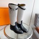 wholesale  Generation level hermes Hermes Jimping series! kelly buckle canvas patchwork bootsknight boots!H family's classic boots, simple atmosphere, handsome Upper original calfskin leather imported canvas Lining cowhi