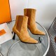 wholesale Hermes Hermes  23 new   high heel square toe boots  top quality  imported calfskinsheepskincowhide lining Heel height 7.5cm   imported leather outsole size35-39(40,41 customized)