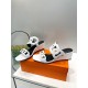 Hermes Hermes 2023 Official website synchronized spring and summer new style, slant heel sandalCowhide fabric, sheepskin footbed. Sheepskin lining. A lightweight summer sandal with a classic shape transformed into a leat