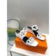 Hermes Hermes 2023 Official website synchronized spring and summer new style, slant heel sandalCowhide fabric, sheepskin footbed. Sheepskin lining. A lightweight summer sandal with a classic shape transformed into a leat