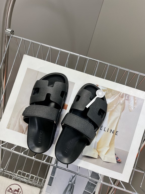 Men  [ΗERMES 】 Hermes spring and summer classic couple models second uncle slippers Chypre ugly ugly ugly uncle slippers - old man slippers, on the foot is simply too comfortable! It's simple and cute!All mixed breed she