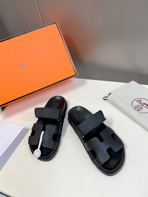 Men  [ΗERMES 】 Hermes spring and summer classic couple models second uncle slippers Chypre ugly ugly ugly uncle slippers - old man slippers, on the foot is simply too comfortable! It's simple and cute!All mixed breed she