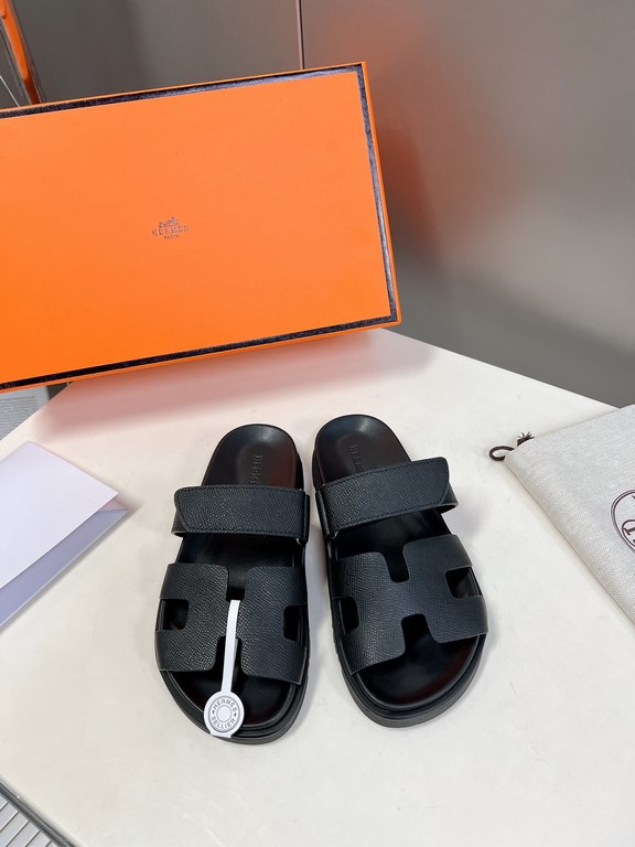 Men  [ΗERMES 】 Hermes spring and summer classic couple models second uncle slippers Chypre ugly ugly ugly uncle slippers - old man slippers, on the foot is simply too comfortable! It's simple and cute!All mixed breed she