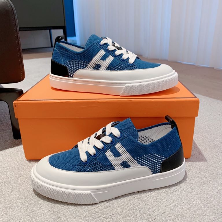 Men's [Guanhua] Hermes  home 23ss early spring new products! Classic boot shape   British color blocking design, classic and durable! The original inverted mold last shape, the ultimate 11 shape, imported high-end knitti