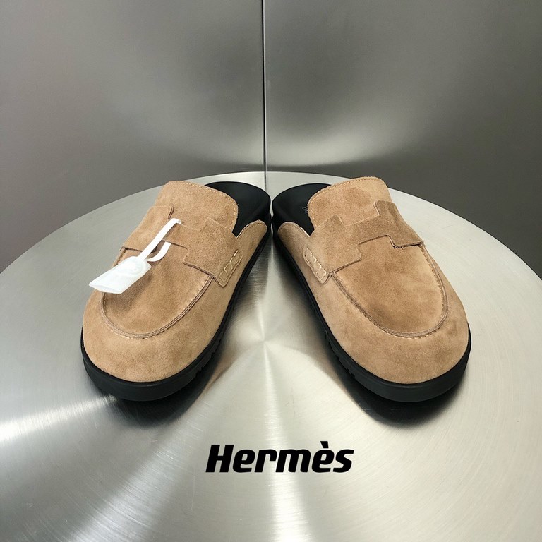 Male (top version)Herme...s H family SS23 new arrival ~!The latest explosion couple Mueller shoes Birkenstocks yyds  the only pair of version of the whole network leather wrapped edge  yardsWomen 35-40 Men 38-45