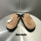 Male (top version)Herme...s H family SS23 new arrival ~!The latest explosion couple Mueller shoes Birkenstocks yyds  the only pair of version of the whole network leather wrapped edge  yardsWomen 35-40 Men 38-45