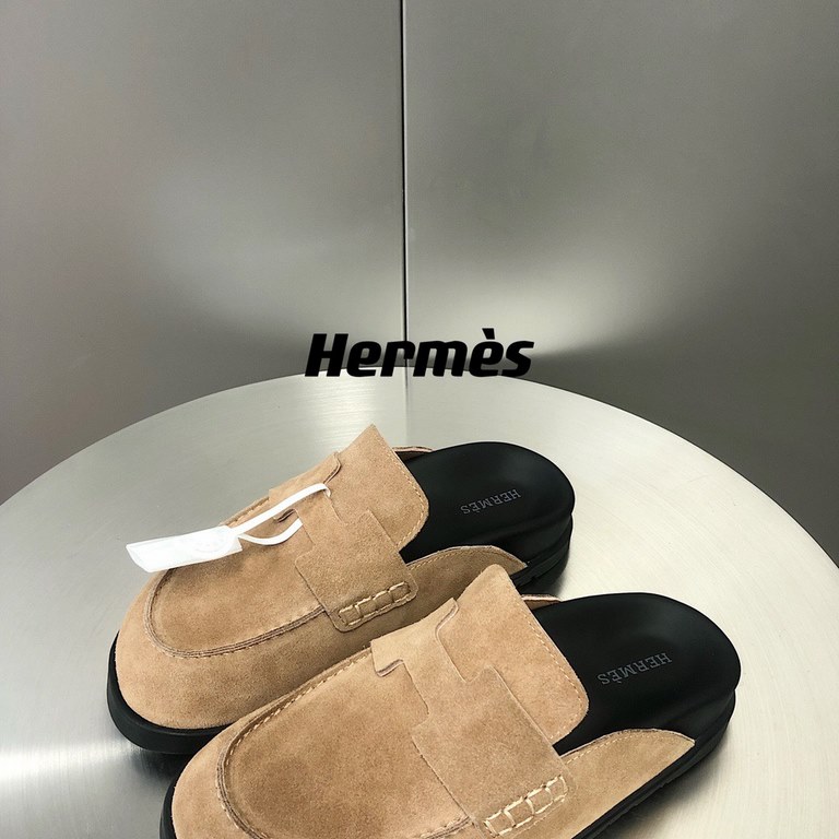 Male (top version)Herme...s H family SS23 new arrival ~!The latest explosion couple Mueller shoes Birkenstocks yyds  the only pair of version of the whole network leather wrapped edge  yardsWomen 35-40 Men 38-45