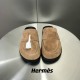 Male (top version)Herme...s H family SS23 new arrival ~!The latest explosion couple Mueller shoes Birkenstocks yyds  the only pair of version of the whole network leather wrapped edge  yardsWomen 35-40 Men 38-45