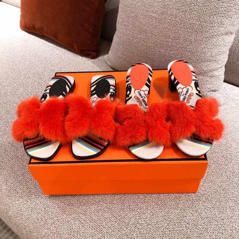 [Guanhua] Hermes  home 20ss fall and winter new products! Classic boot shape   British mink fur design, classic and durable! Original inverted mold last shape, extreme 11 shape, imported high-end knitting needles present