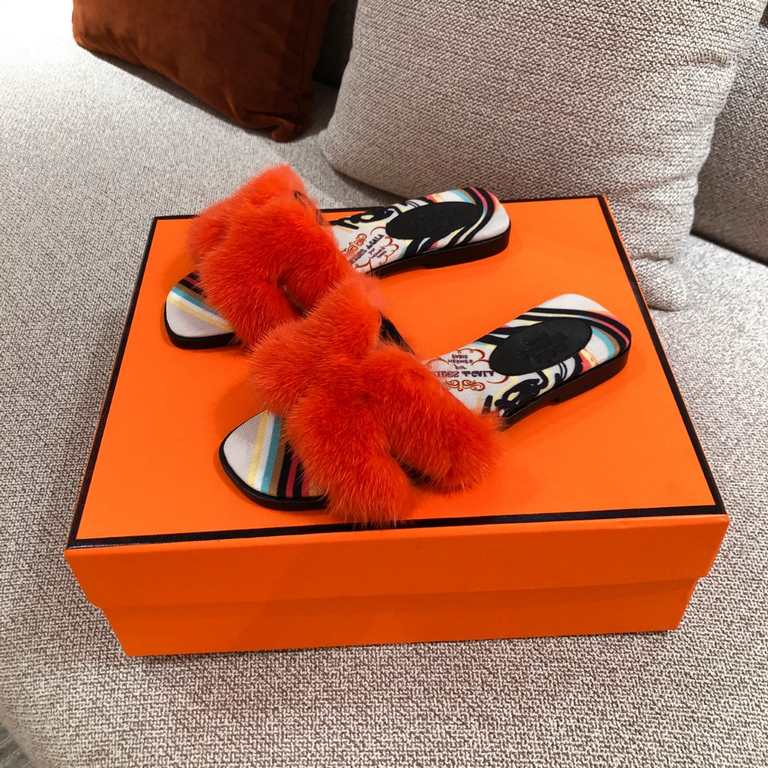 [Guanhua] Hermes  home 20ss fall and winter new products! Classic boot shape   British mink fur design, classic and durable! Original inverted mold last shape, extreme 11 shape, imported high-end knitting needles present