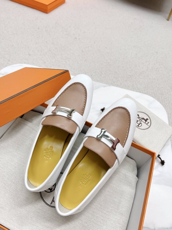 HERME'c, the whole network exclusive handmade, private high-end customization, classic handmade workshop ~ ~ ~ big goods real shotRoyal Loafers, very classic, versatile, simple, colorblocking design, on the foot is very 