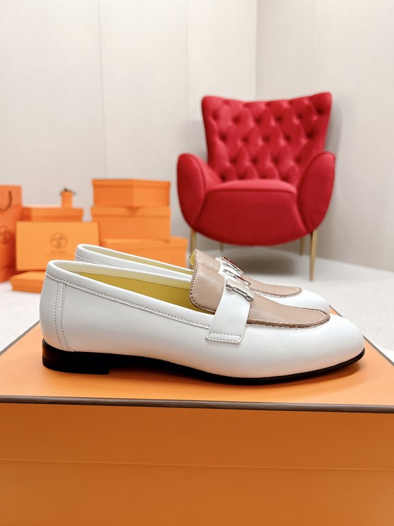 HERME'c, the whole network exclusive handmade, private high-end customization, classic handmade workshop ~ ~ ~ big goods real shotRoyal Loafers, very classic, versatile, simple, colorblocking design, on the foot is very 