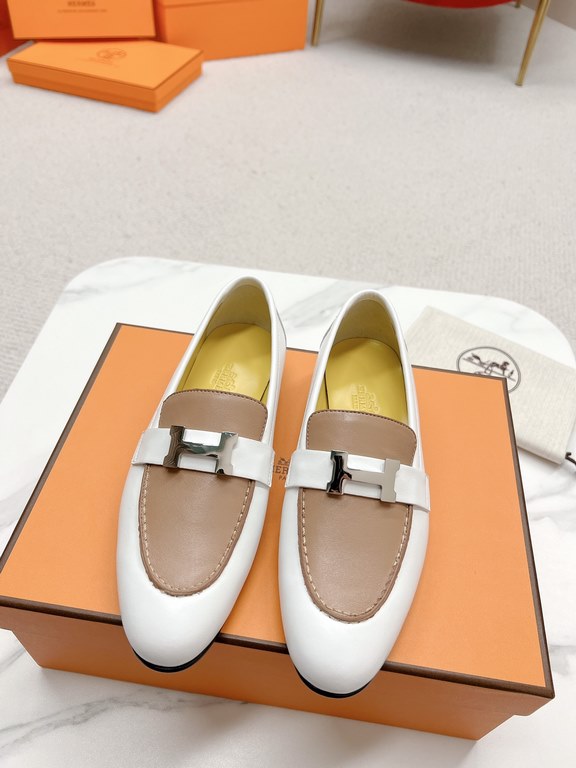 HERME'c, the whole network exclusive handmade, private high-end customization, classic handmade workshop ~ ~ ~ big goods real shotRoyal Loafers, very classic, versatile, simple, colorblocking design, on the foot is very 