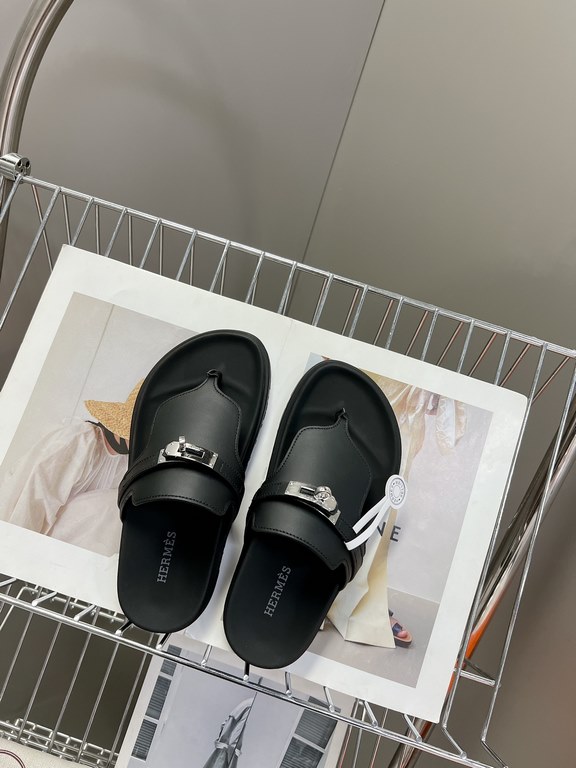 Men  [ΗERMES 】 Hermes spring and summer classic couple models second uncle slippers Chypre ugly ugly ugly uncle slippers - old man slippers, on the foot is simply too comfortable! It's simple and cute!All mixed breed she