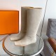 wholesale  Generation level hermes Hermes Jimping series square toe color blocking boots H family's classic boots, simple atmosphere, handsome Upper original calf leather Lining cowhide leatherOriginal leather injection 