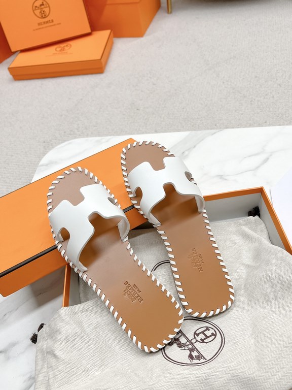 Hermès version of the workmanship material upgrade.Hermes  market highest edition handmade shoes   Top Product Hermes Slippers  ----------23 Early spring new model is the same as the original, master level handmade ! Hig