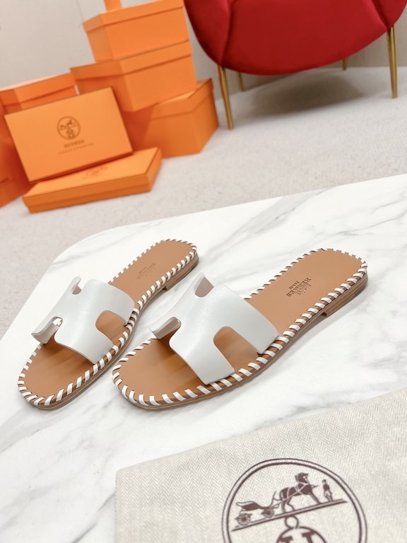 Hermès version of the workmanship material upgrade.Hermes  market highest edition handmade shoes   Top Product Hermes Slippers  ----------23 Early spring new model is the same as the original, master level handmade ! Hig