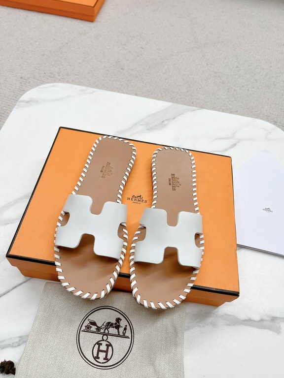 Hermès version of the workmanship material upgrade.Hermes  market highest edition handmade shoes   Top Product Hermes Slippers  ----------23 Early spring new model is the same as the original, master level handmade ! Hig