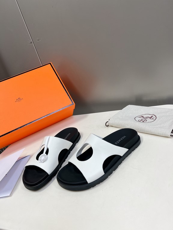 Men  [ΗERMES 】 Hermes spring and summer classic couple models second uncle slippers Chypre ugly ugly ugly uncle slippers - old man slippers, on the foot is simply too comfortable! It's simple and cute!All mixed breed she