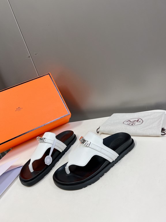 Men  [ΗERMES 】 Hermes spring and summer classic couple models second uncle slippers Chypre ugly ugly ugly uncle slippers - old man slippers, on the foot is simply too comfortable! It's simple and cute!All mixed breed she