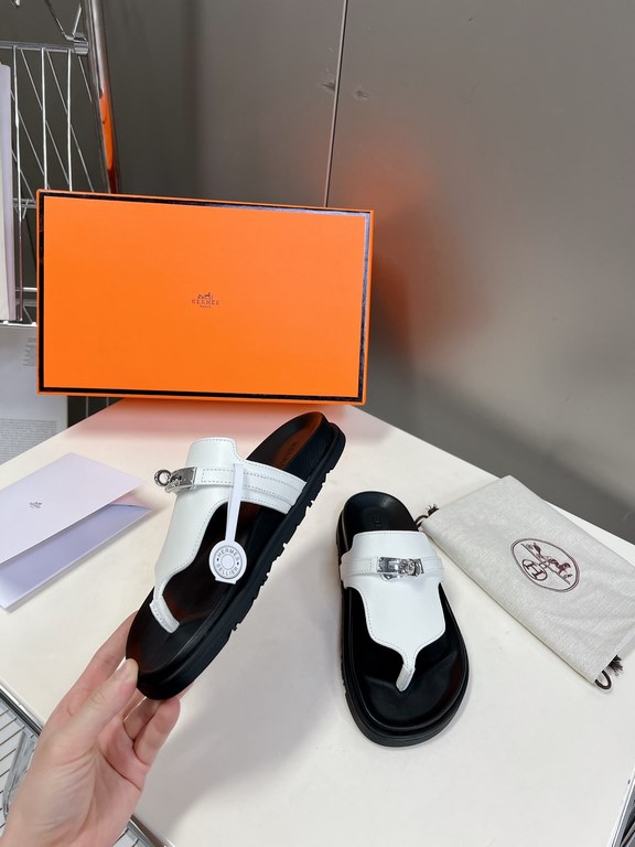 Men  [ΗERMES 】 Hermes spring and summer classic couple models second uncle slippers Chypre ugly ugly ugly uncle slippers - old man slippers, on the foot is simply too comfortable! It's simple and cute!All mixed breed she