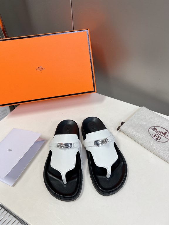 Men  [ΗERMES 】 Hermes spring and summer classic couple models second uncle slippers Chypre ugly ugly ugly uncle slippers - old man slippers, on the foot is simply too comfortable! It's simple and cute!All mixed breed she