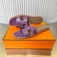 Crocodile pattern new color, two-color effect, new revision (Hermès) Packaging upgrade, version of the workmanship material upgrade.Hermes  market highest version of pure handmade shoes   Top Product Hermes Slippers  ---