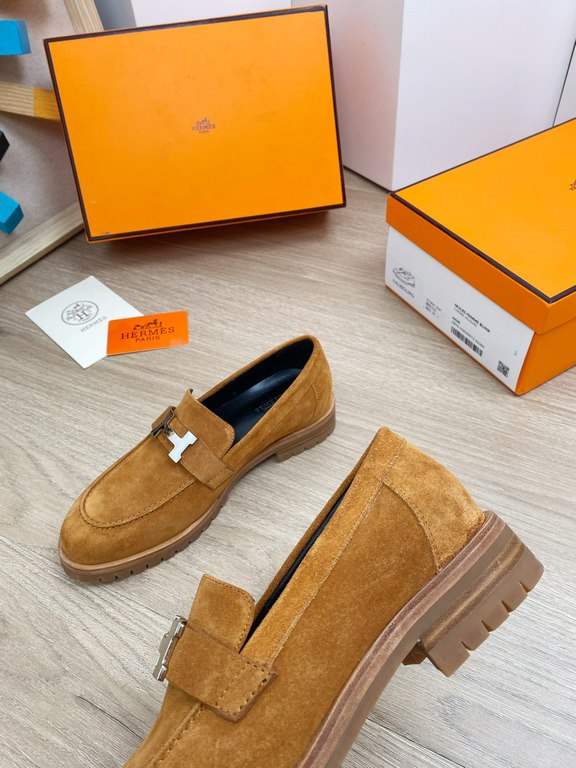 PriceNew on the new Hermes 2022 fall and winter official website new Faubourg flat H buckle small leather shoes Lefthand shoes Oxford shoesUpper H top grade cowhide leather. Lining and insole custom-dyed goatskin. Sole m